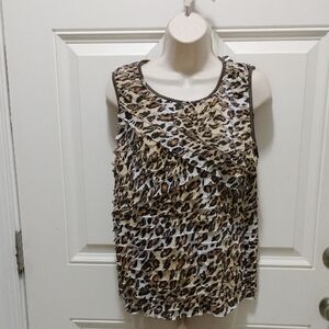 Cato Leopard Print Sleeveless Blouse